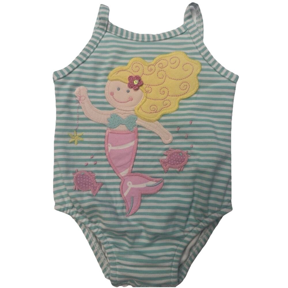 Bailey Boys Bubble Romper Light Blue White Ruffled Baby Girl Size 9 Months